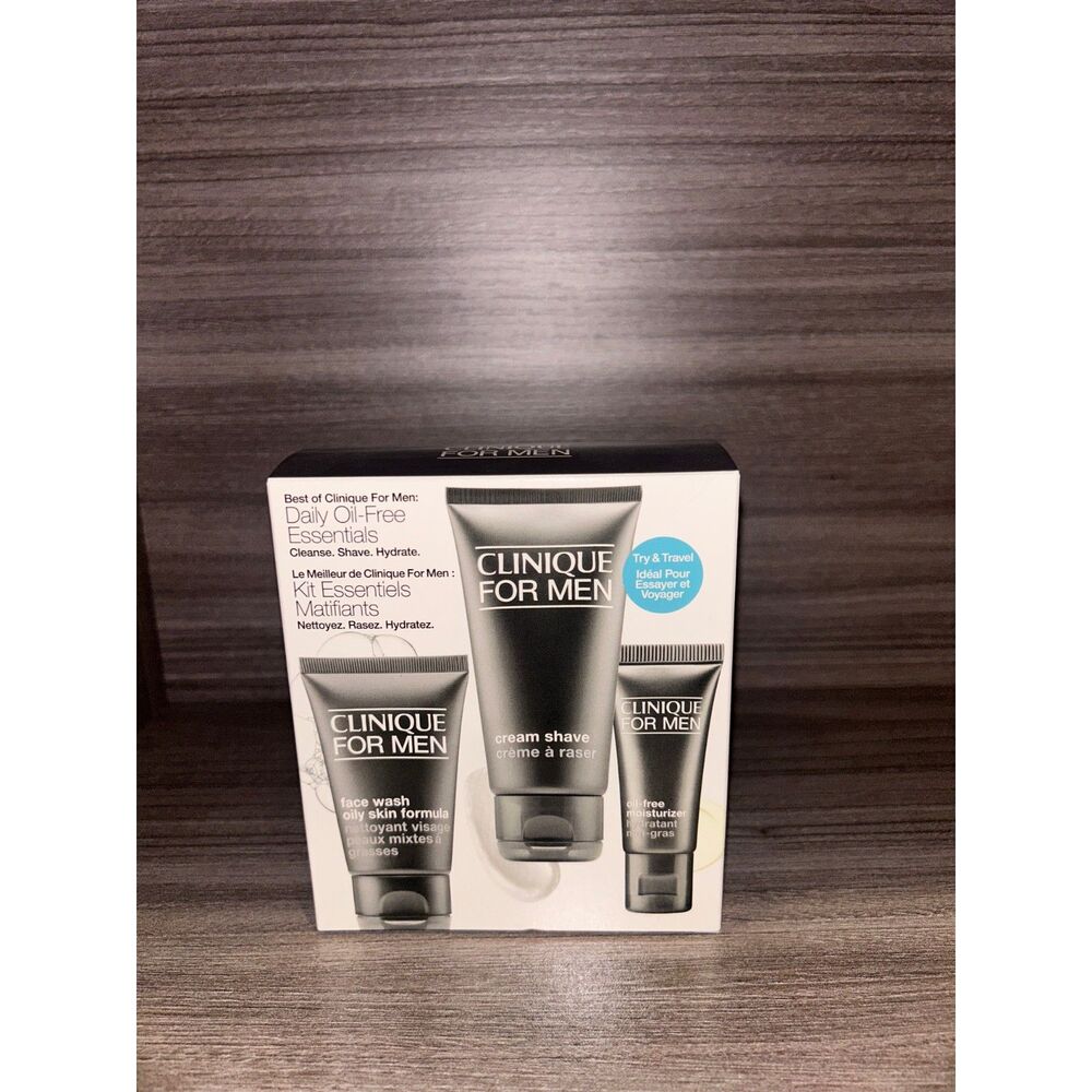 Clinique For Men Daily OIL-FREE Essentials 3 Pc Set Cleanse Exfoliate